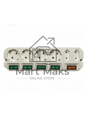 Сетевой удлинитель Most A16 3м (6 розеток) белый (пакет ПЭ)