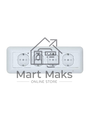 Розетка WESSEN RA16-411M-BIПрима Бел 4-я с/з с з/ш 16А наружная в сборе с монт.пласт.