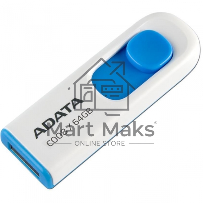 Флешка USB R/W ADATA Flash Drive 64Gb С008 AC008-64G-RWE USB2.0, White