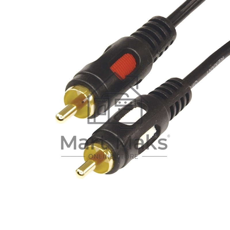 Шнур 2 RCA - 2 RCA, длина 3 метра, черный (GOLD) Rexant