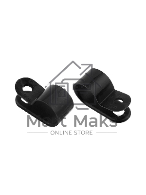 Кабельная скоба под винт Rexant 12 мм, черная, упаковка 50 шт.