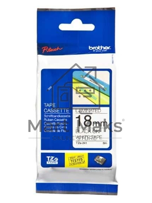 Картридж ленточный Brother TZE241 18x8 черный шрифт, белый фон, для Brother P-Touch