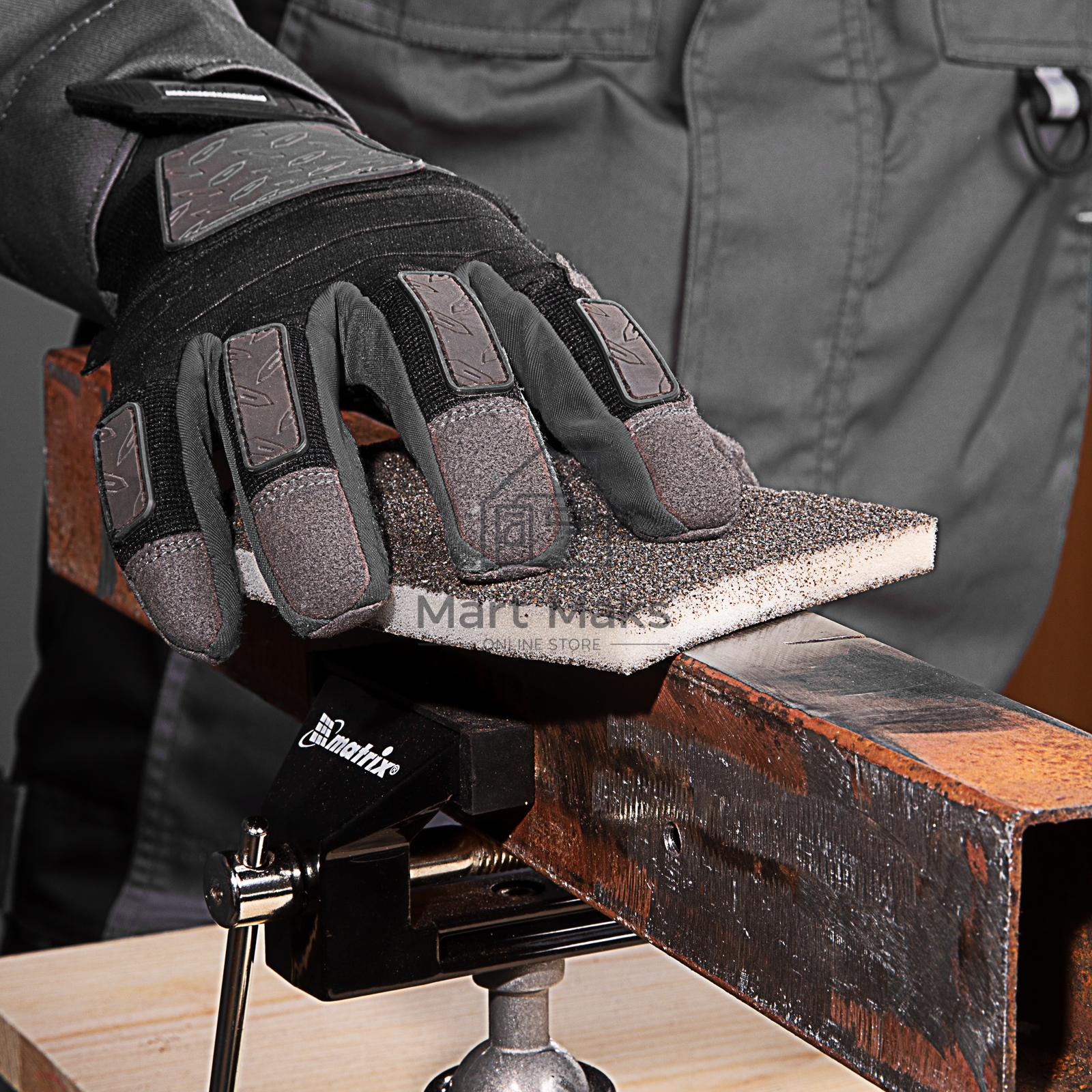 Губка для шлифования, 125 х 100 х 10 мм, мягкая, 3 шт., P 60/80, P 60/100, P 80/120 Matrix