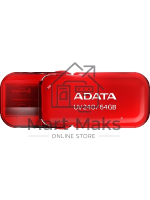 Флешка USB ADATA UV240 (AUV240-64G-RRD), 64Gb, USB 2.0, R/W 15/5, красный