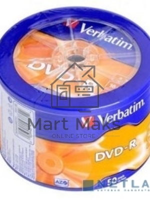 Диск DVD-R Verbatim 4.7Gb 16x Cake Box (50шт) (43731)