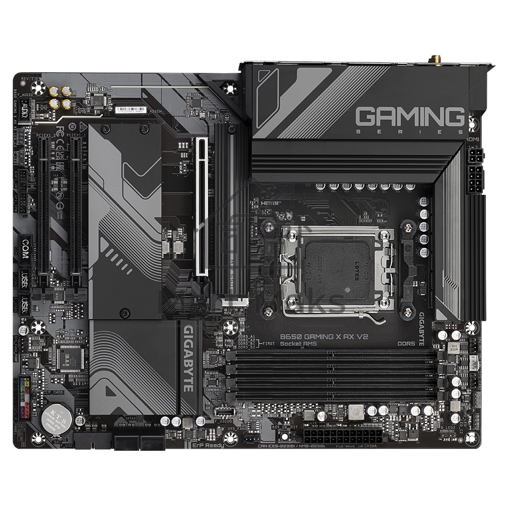 Материнская плата Gigabyte B650 GAMING X AX V2, AM5, AMD B650, 4xDDR5, 4xSATA, 3xM.2, 1xPCI-E 4.0 x16, 2xPCI-E 3.0 x1, 1xUSB-A 3.2 Gen 2, 3xUSB-A 3.2 Gen 1, 1xUSB-C 3.2 Gen 2, 1x 2.5Gb LAN, 3x3.5 мм, 7.1, ATX