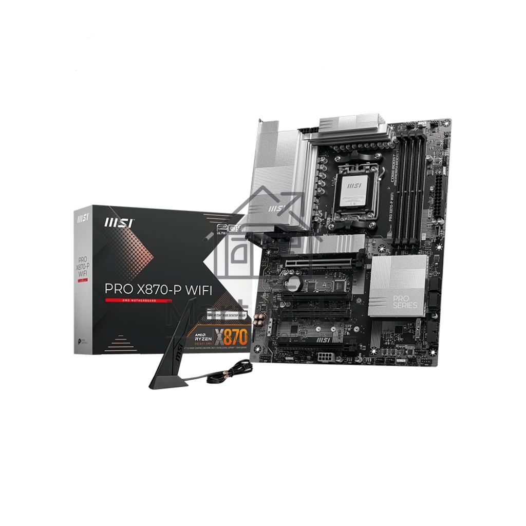 Материнская плата MSI PRO X870-P WIFI, AM5, AMD X870, 4xDDR5, 4xSATA, 3xM.2, 1xPCI-E 5.0 x16, 1xPCI-E 4.0 x16, 2xPCI-E 3.0 x1, 1xHDMI, 1xUSB-C, 1xRJ45 5Gb, 2xUSB-A 3.2 Gen 1, 2xUSB-A 3.2 Gen 2, 4xUSB-A 2.0, 1xUSB-C 3.2 Gen 2x2, 1xUSB4, 3x3.5мм, 7.1, ATX