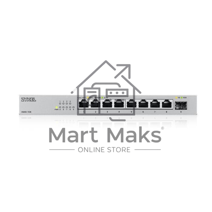 Коммутатор Zyxel XMG-108-ZZ0101F 8x2.5Гбит/с 1SFP+ неуправляемый