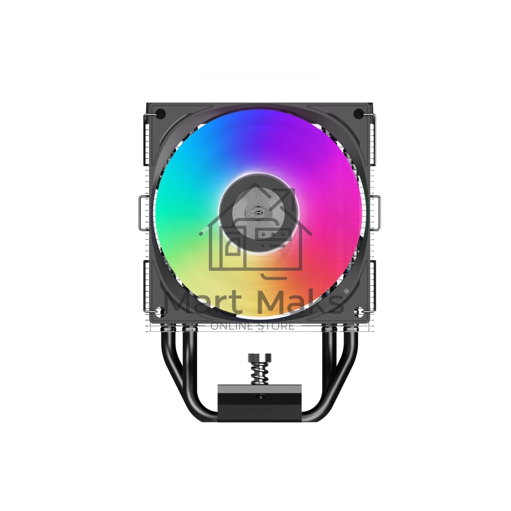 Кулер PCCooler R400 ARGB черный 92мм алюминий+медь 2200r m 30db 4-pin 180W 133мм