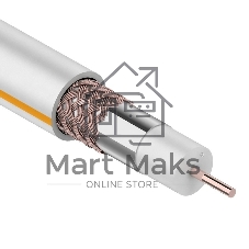 Кабель коаксиальный Rexant SAT 50м+CU/CU 75 Ом, 100м белый центральная жила CU медь, экран фольга AL, оплетка CU медь, 100 м