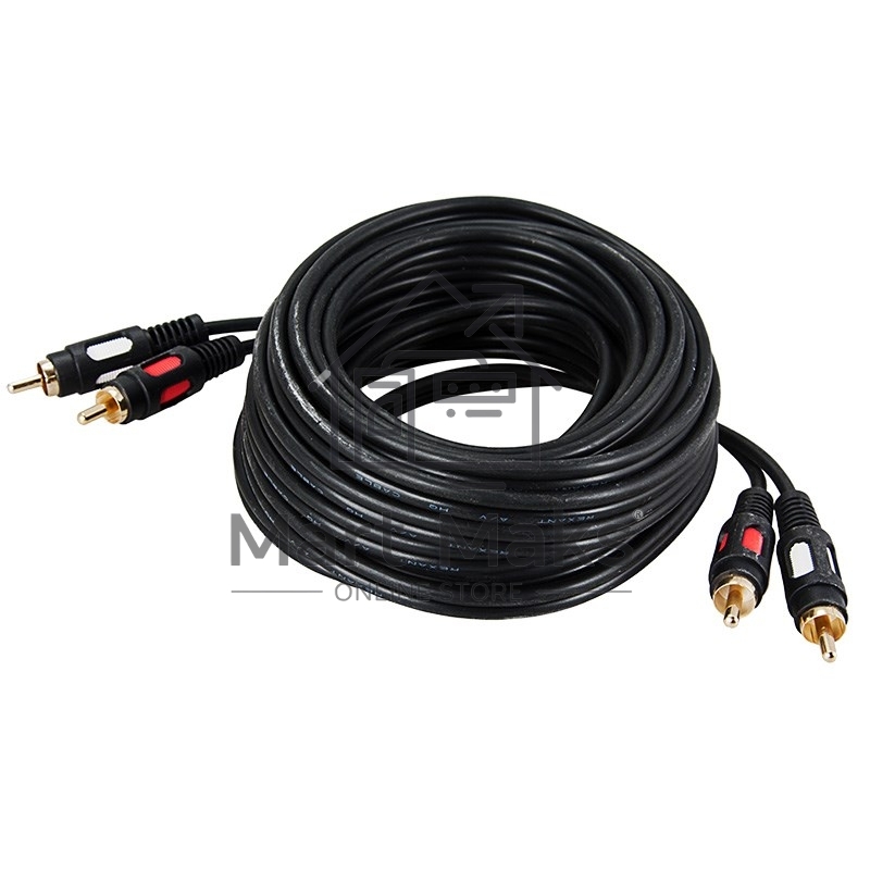 Шнур 2 RCA - 2 RCA, длина 3 метра, черный (GOLD) Rexant