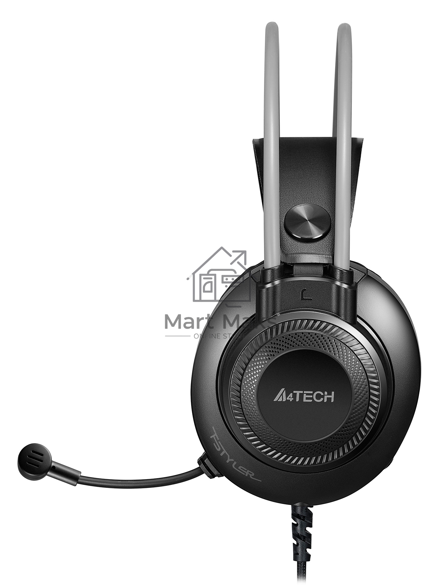 Наушники с микрофоном A4Tech Fstyler FH200U серый 2м накладные USB оголовье (FH200U GREY)