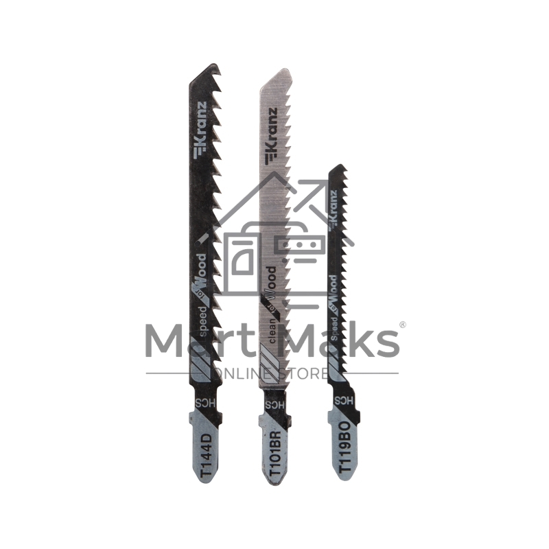 Набор полотен для электролобзика KRANZ № 3 T144D/T101BR/T119BO (3 шт./уп.) 