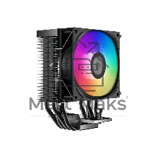 Кулер PCCooler R400 ARGb черный 92мм алюминий+медь 2200r m 30db 4-pin 180W 133мм