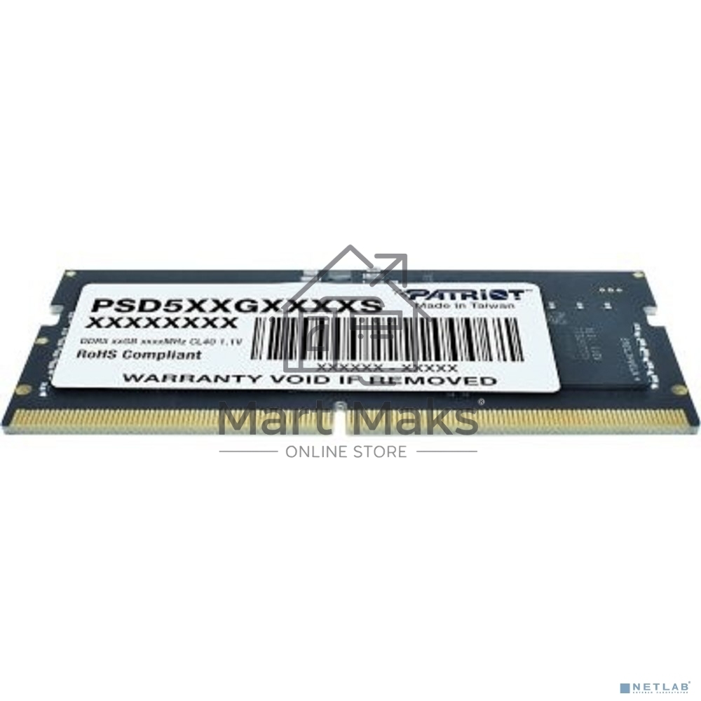 Оперативная память Patriot Signature, DDR5, 16GB (1x16 GB), 5600 MHz, CL46, SO-DIMM