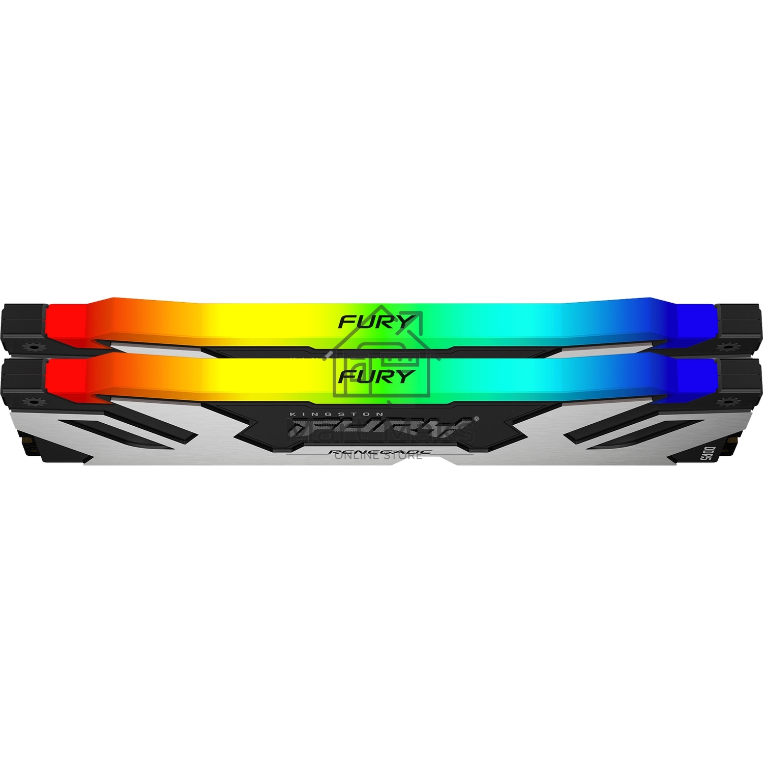 Оперативная память Kingston Fury Renegade, DDR5, 48GB (2x24GB), 7200MHz, CL38, DIMM, радиатор, RGB, серебристый/черный