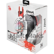 Гарнитура Bloody G560 Naraka белый/красный, проводная, подсветка