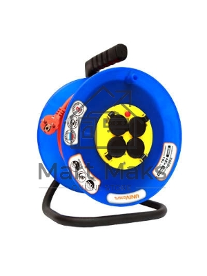 Удлинитель на катушке 4х30м с заземл. 16А IP44 ВЕМ-250 термо ПВС 3х1.5 розетки с защ. крышкой UNIVersal 9634174