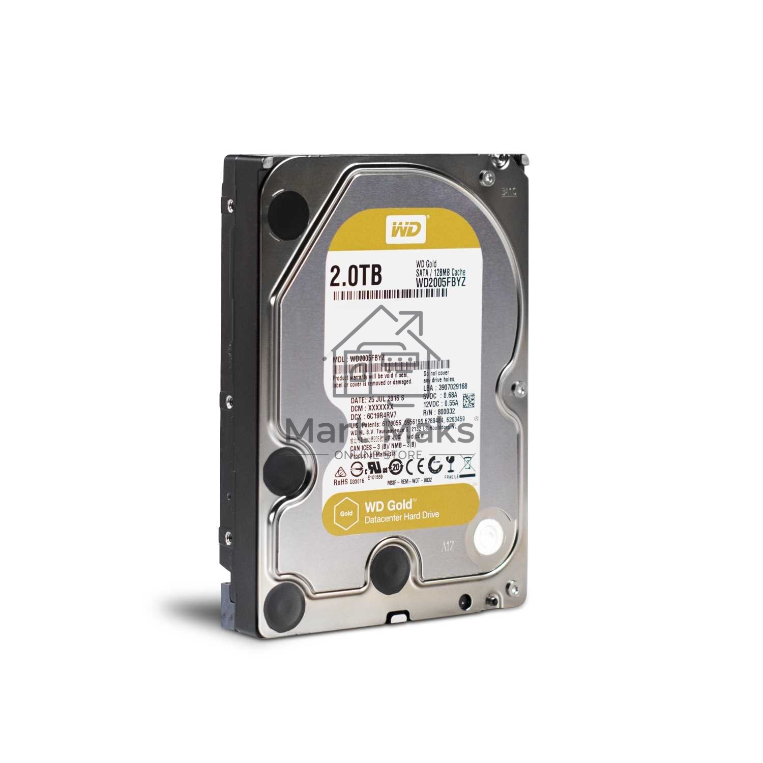 Жесткий диск WD Original SATA-III 2Tb WD2005FBYZ Gold (7200rpm) 128Mb 3.5