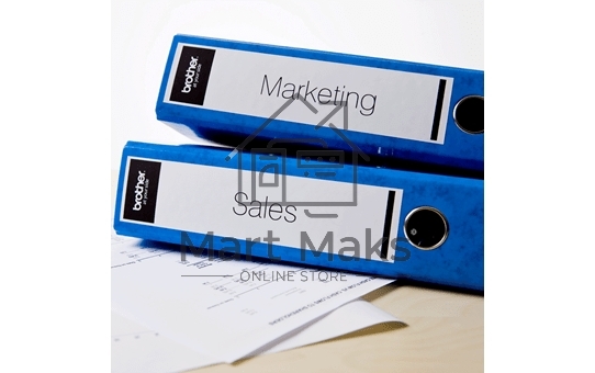 Бумажная клеящаяся лента Brother DK22205 62 мм x 30.48 м, черный шрифт, белый фон