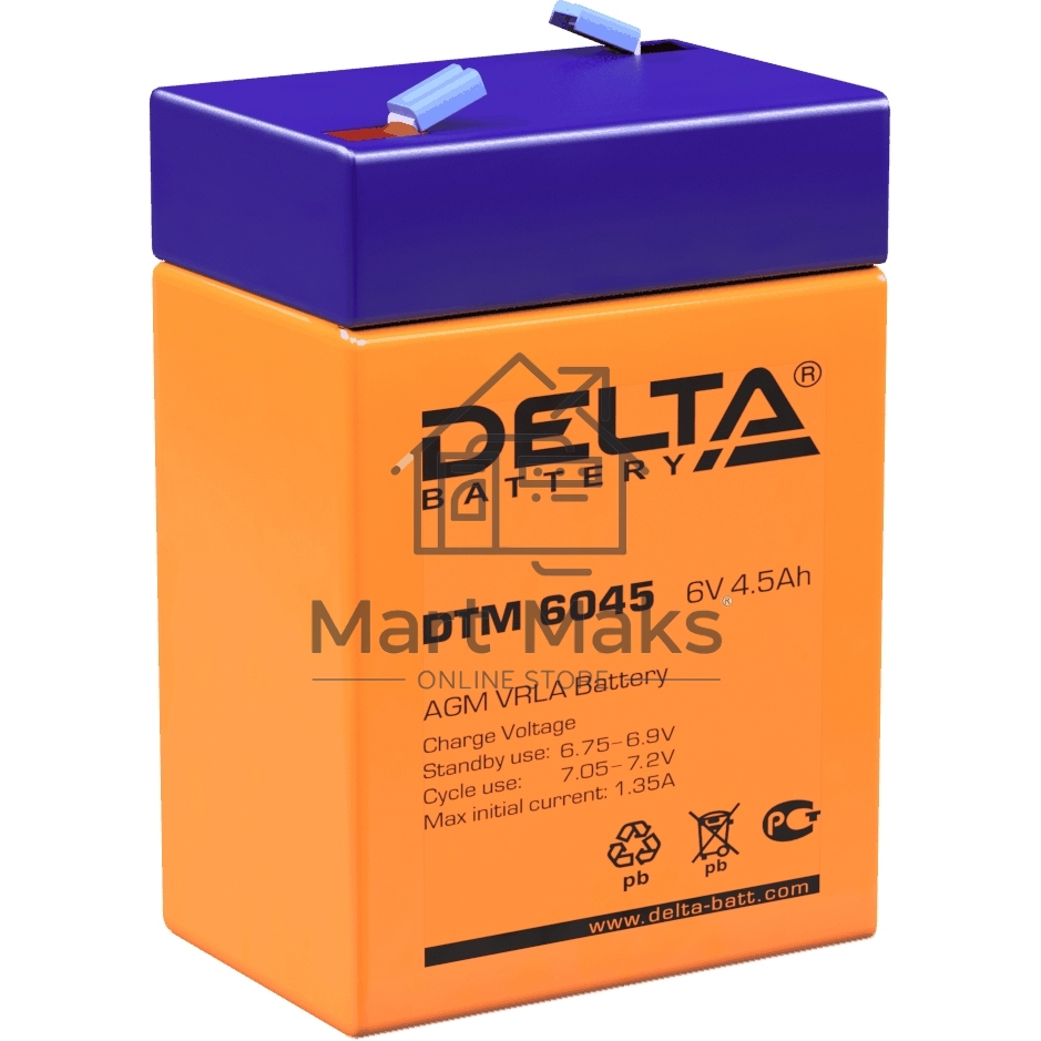 Батарея Delta DTM 6045 (6V 4.5Ah)
