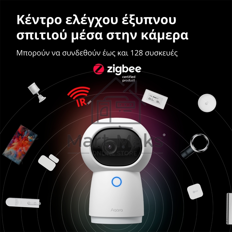 Камера AQARA Camera Hub G3/Камера+ управления/Управление жестами/Камера 360/2K 2304х1296p/Протокол связи:Zigbee/WiFi/Питание:USB-C/ Цвет белый CH-H03