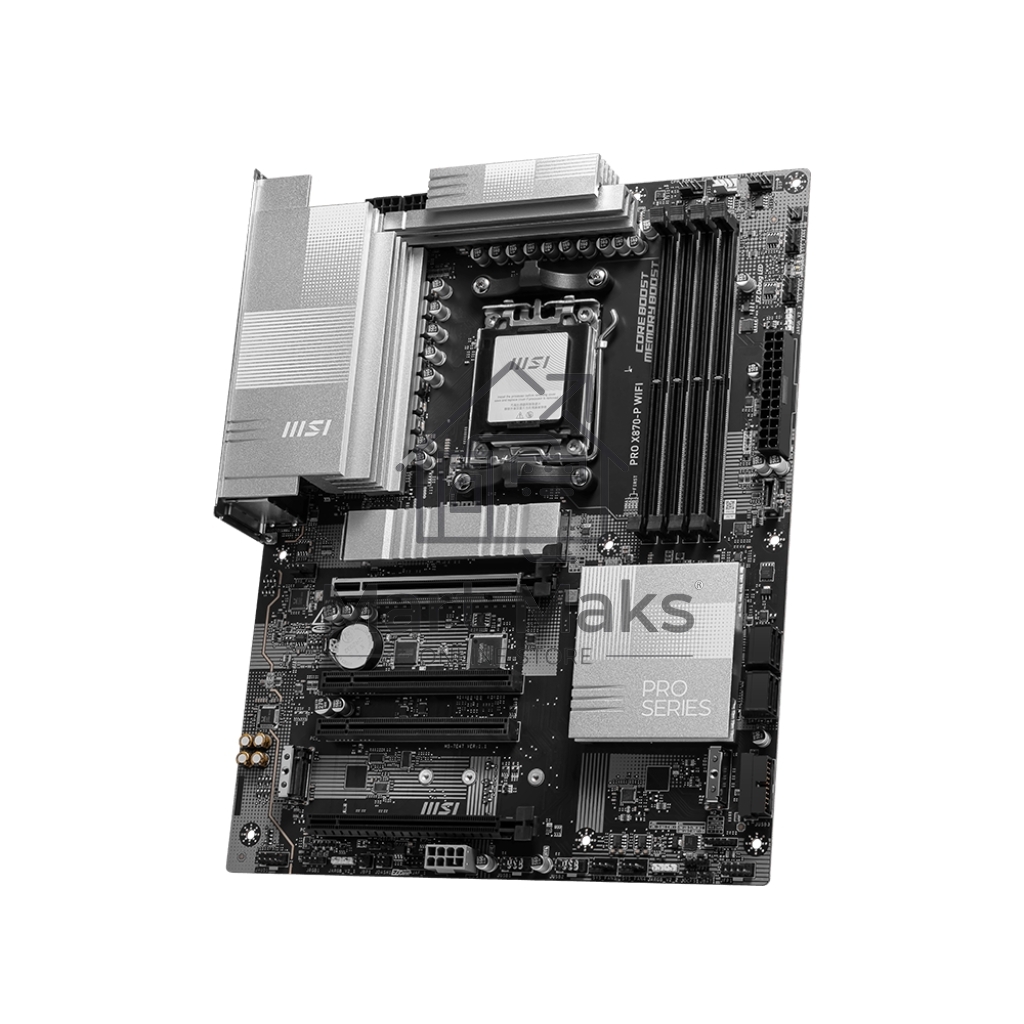 Материнская плата MSI PRO X870-P WIFI, AM5, AMD X870, 4xDDR5, 4xSATA, 3xM.2, 1xPCI-E 5.0 x16, 1xPCI-E 4.0 x16, 2xPCI-E 3.0 x1, 1xHDMI, 1xUSB-C, 1xRJ45 5Gb, 2xUSB-A 3.2 Gen 1, 2xUSB-A 3.2 Gen 2, 4xUSB-A 2.0, 1xUSB-C 3.2 Gen 2x2, 1xUSB4, 3x3.5мм, 7.1, ATX