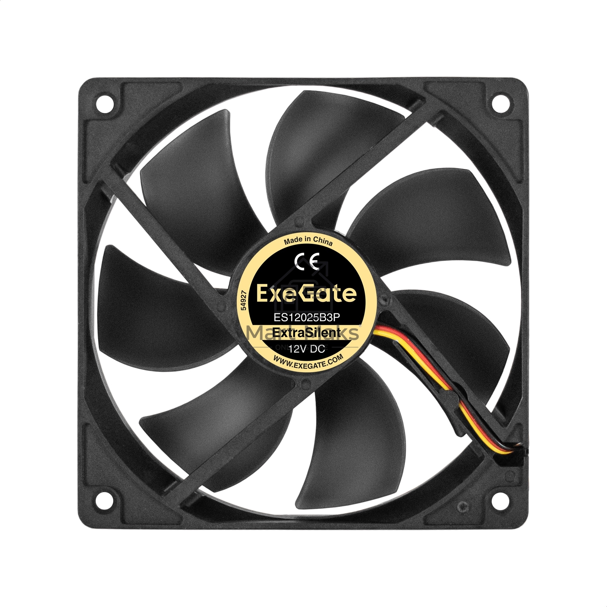 Вентилятор для корпуса ExeGate ExtraPower EP12025B2P черный, 120 мм, 1850 об/мин, 30 дБ, 3 pin