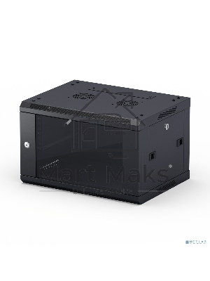 Шкаф телекоммуникационный настенный NEOMAX 9U (600х450), стеклянная дверь, замок-ключ (3 шт), разборный, цвет черный (1 коробка) NCB-WM9U-6045GK3-100-BK