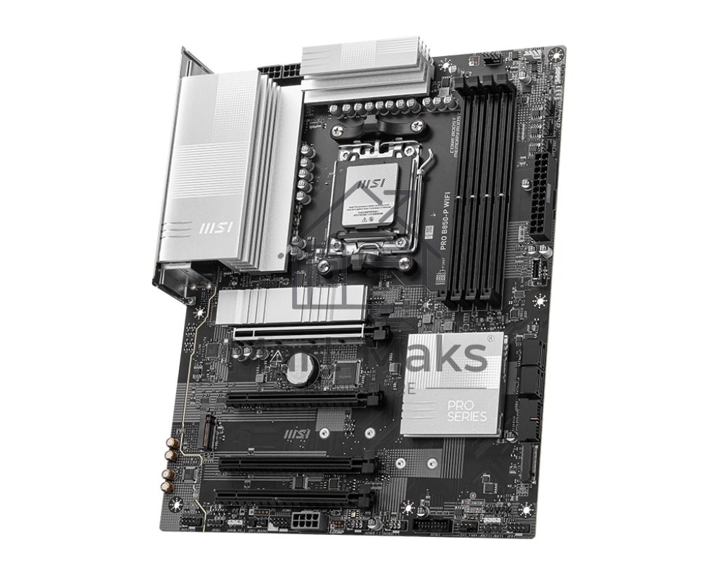 Материнская плата MSI PRO B850-P WIFI, AM5, AMD B850, 4xDDR5, 4xSATA, 3xM.2, 1xPCIe 5.0 x16, 1xPCIe 4.0 x4, 2xPCIe 3.0 x1, 1xHDMI, 1x5Gb LAN, Wi-Fi 7, 4xUSB 2.0, 1xUSB 3.2 Gen 1, 1xUSB 3.2 Gen 2, 2xUSB-C 3.2 Gen 2, 2x3.5 мм, 7.1, ATX