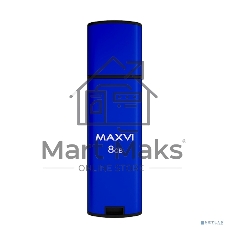 Флешка USB R/W Maxvi MP2 8Gb USB 2.0 blue, монолит с колпачком, ABS пластик + металл