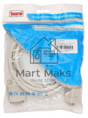 Кабель VGA Buro CAB016S-06 VGA HD15 (m)/VGA HD15 (m) 1.8м феррит.кольца