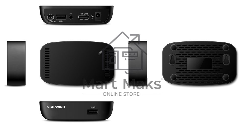 Ресивер DVB-T2 Starwind CT-160 черный