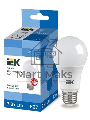Лампа светодиодная ECO A60 7Вт грушевидная 230В 6500К E27 ИЭК LLE-A60-7-230-65-E27