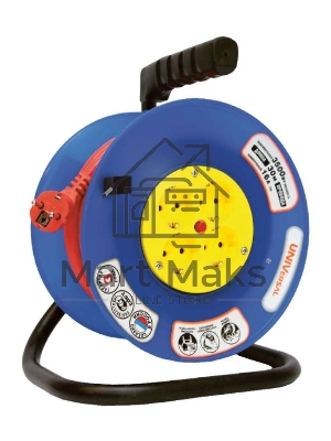 Удлинитель на катушке 4х30м с заземл. 10А IP44 ВЕМ-250 термо ПВС 3х0.75 розетки с защ. шторками UNIVersal 1680