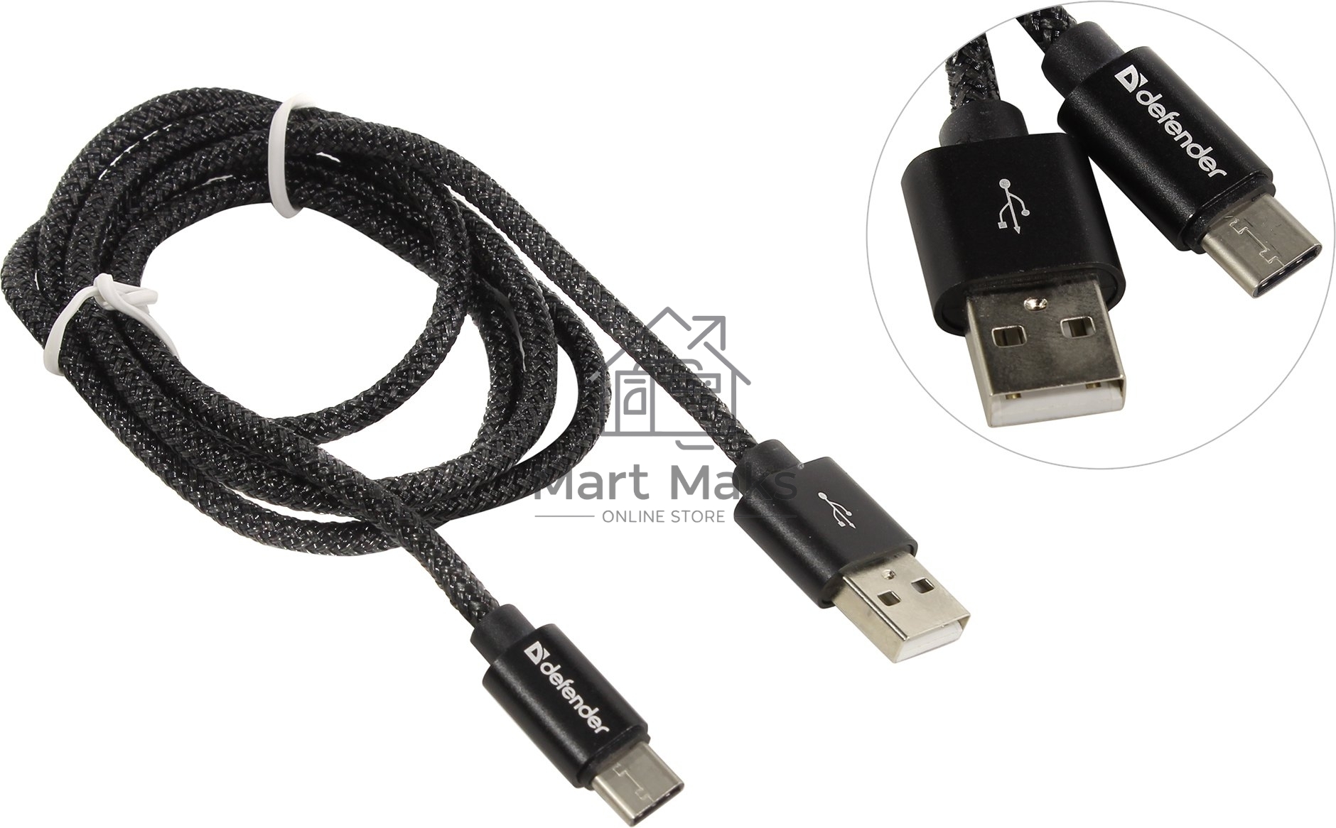 Кабель Defender USB2.0 TO TYPE-C  1M черный USB09-03T