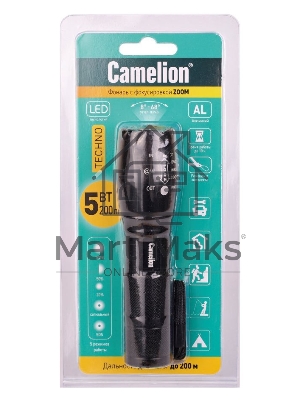 Фонарь ручной Camelion LED51530 черный 3Вт лам.:светодиод. AAAx3 (14536)