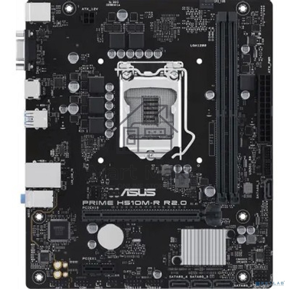Материнская плата ASUS PRIME H510M-R R2.0-SI, LGA 1200, Intel H470, 2xDDR4, 4xSATA, 1xPCIe 4.0 x16, 1xPCIe x1, 1xHDMI, 1xVGA, 2xUSB-A 3.2 Gen 1, 2xUSB-A 2.0, 1x 1Gb LAN, 3x3.5 мм, 7.1, mATX