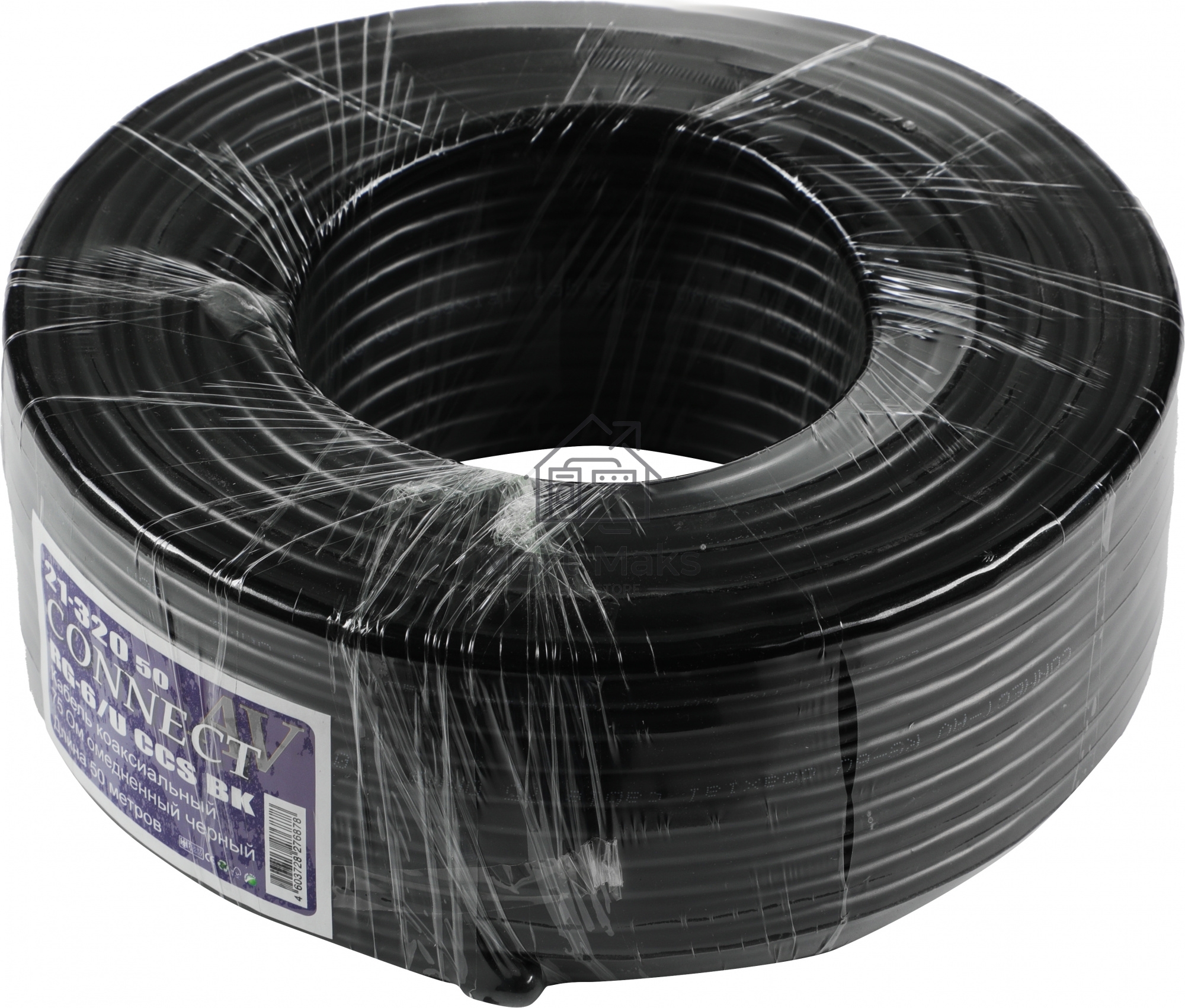 Кабель Premier CONNECT-AV RG-6/U CCS BK 50м. (катушка:50м) черный (21-320 50)