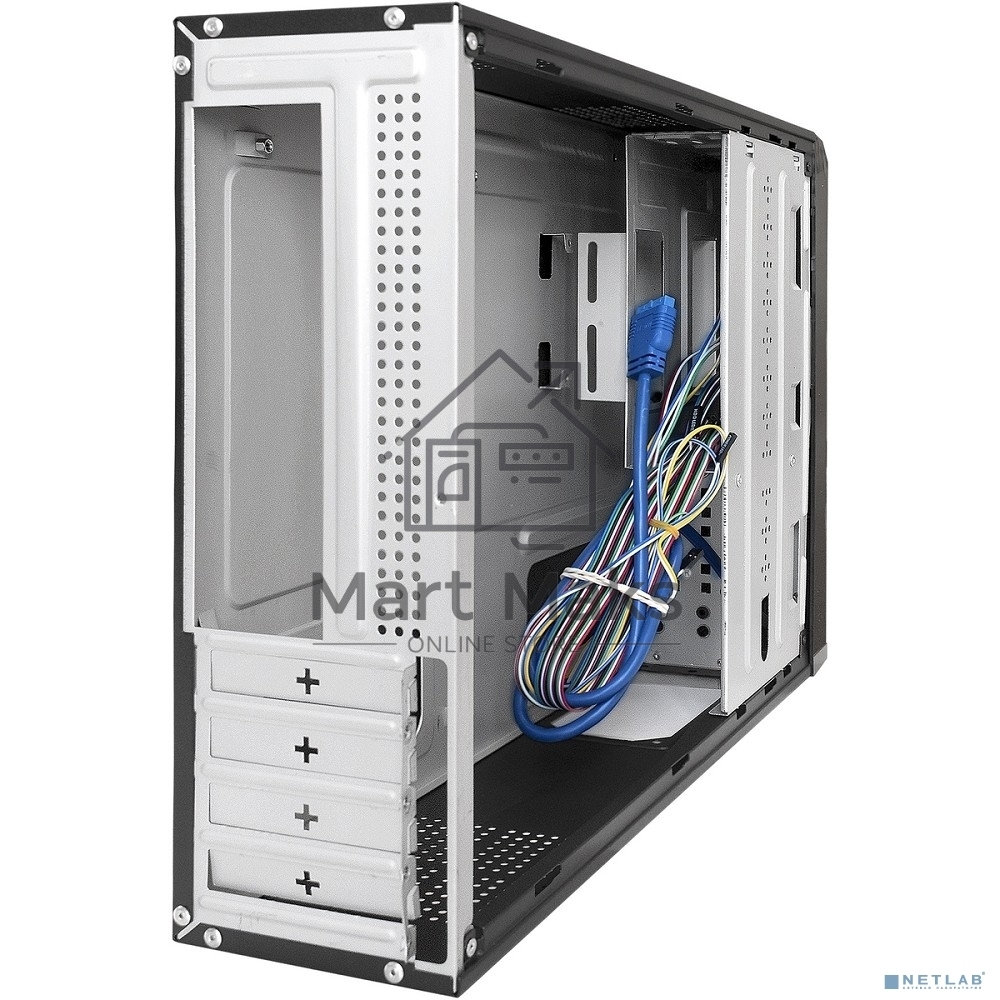 Компьютерный корпус Desktop ExeGate MI-207U-300W-8 (miniITX/mATX, БП M300 с вент. 8см, 1*USB+1*USB3.0, аудио, черный)