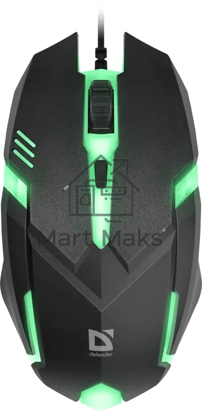 Мышь проводная Defender Cyber MB-560L черный, 1200 dpi, USB, кнопки - 3