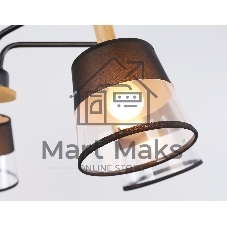 Светильник Ambrella light TR4741/5 BK/LW черный/светлое дерево E27/5 max 40W D760*350