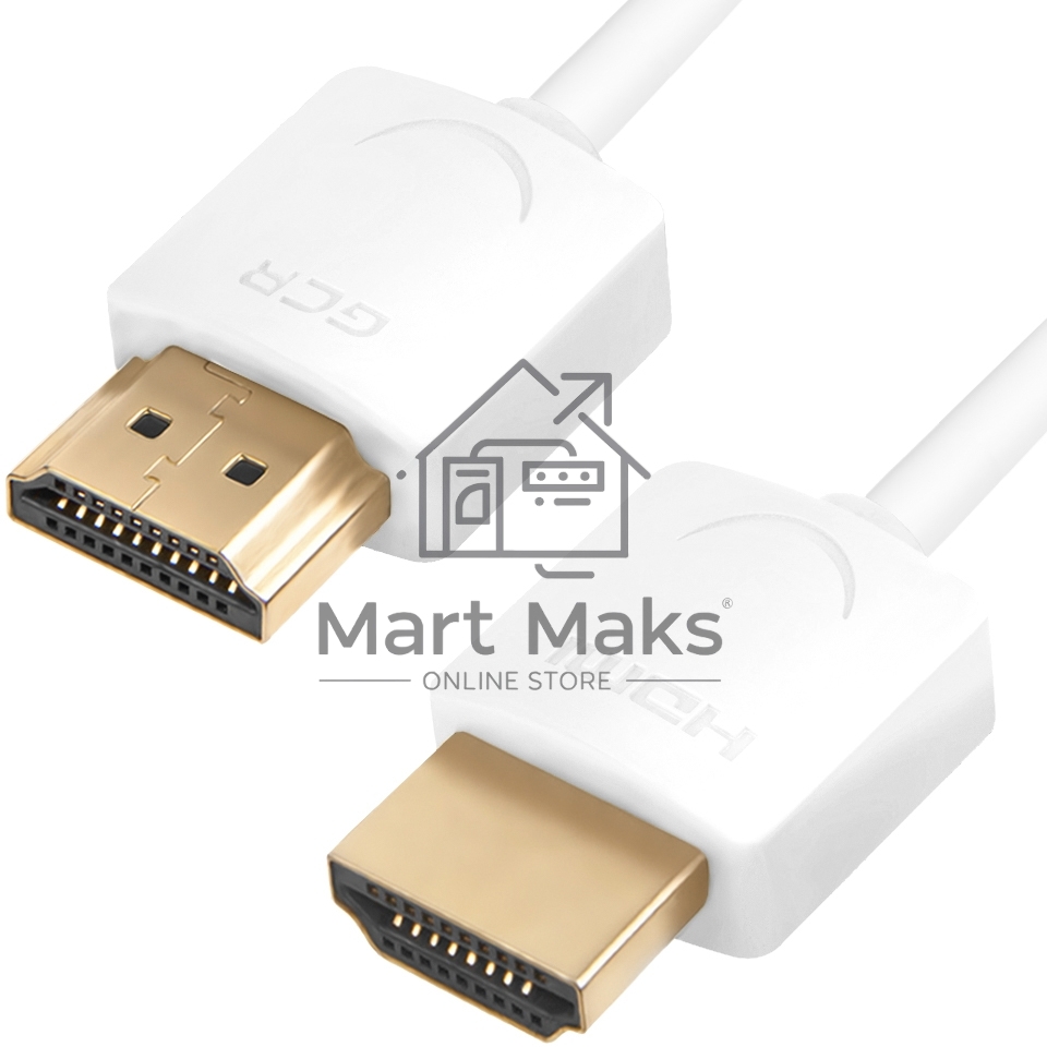 Ультратонкий кабель GCR HDMI2.0 для AppleTV, SLIM, 2.0m, белый, OD3.8mm, HDR 4:2:0, Ultra HD, 4K60Hz, 18.0 Гбит/с, 32/32 AWG GCR Ультратонкий кабель HDMI2.0 для AppleTV, SLIM, 2.0m, белый, OD3.8mm, HDR 4:2:0, Ultra HD, 4K60Hz, 18.0 Гбит/с, 32/32 AWG
