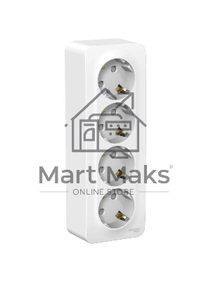 Розетка 4-м ОП BLANCA 16А 250В защ. шторки с заземл. изол. пласт. белый SchE BLNRA011411