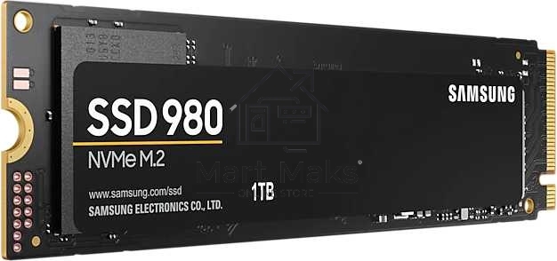 Накопитель SSD Samsung 980, 1000GB, PCIe 3.0 x4, M.2 2280, NVMe, R/W 3500/3000