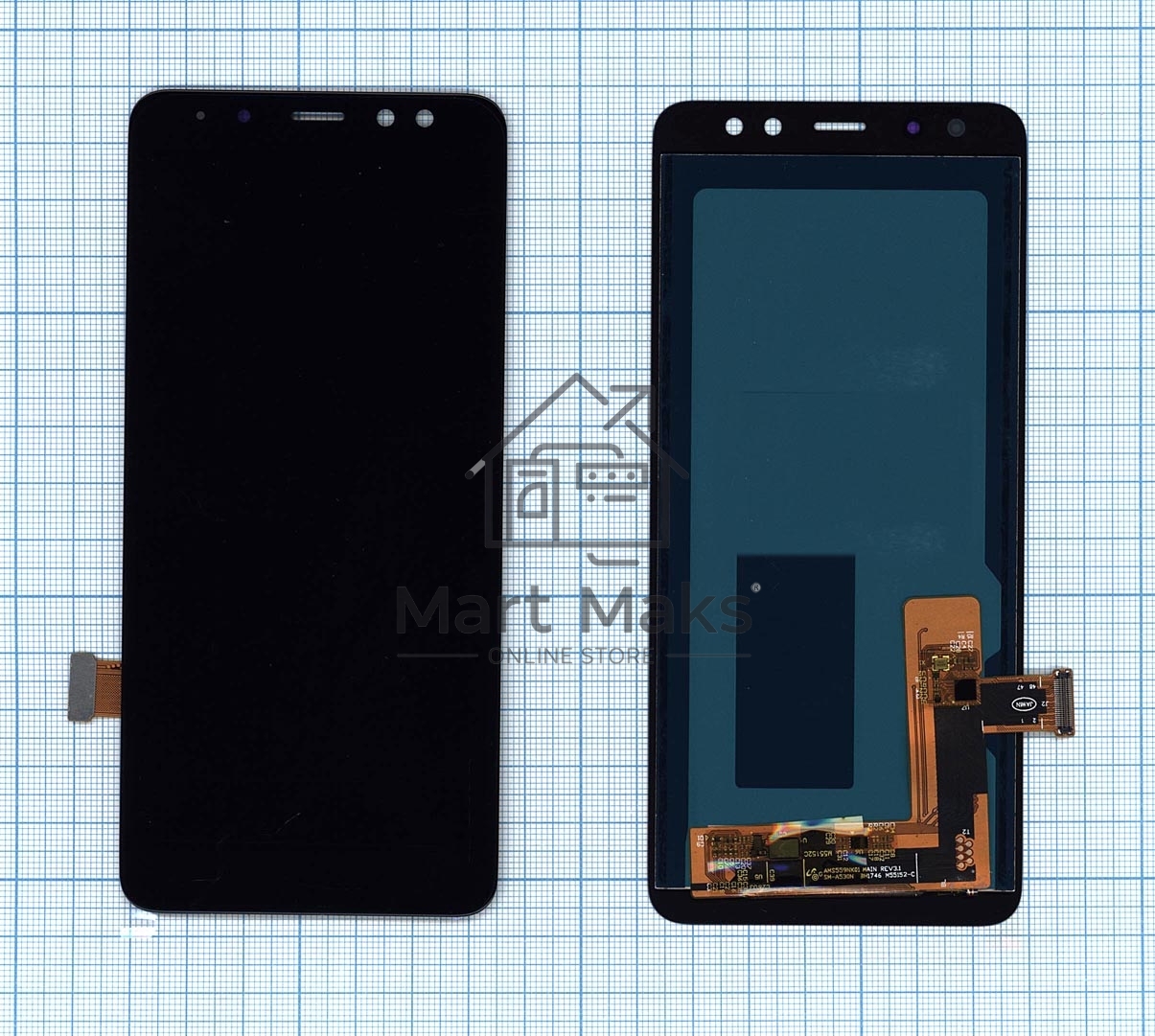 Дисплей для Samsung Galaxy A8 (2018) SM-A530F в сборе с тачскрином (OLED) черный