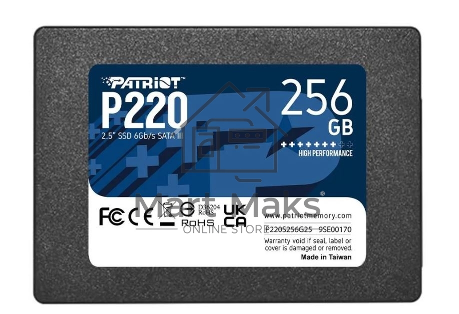 Накопитель SSD Patriot P220, 256GB, SATA-III, 2.5