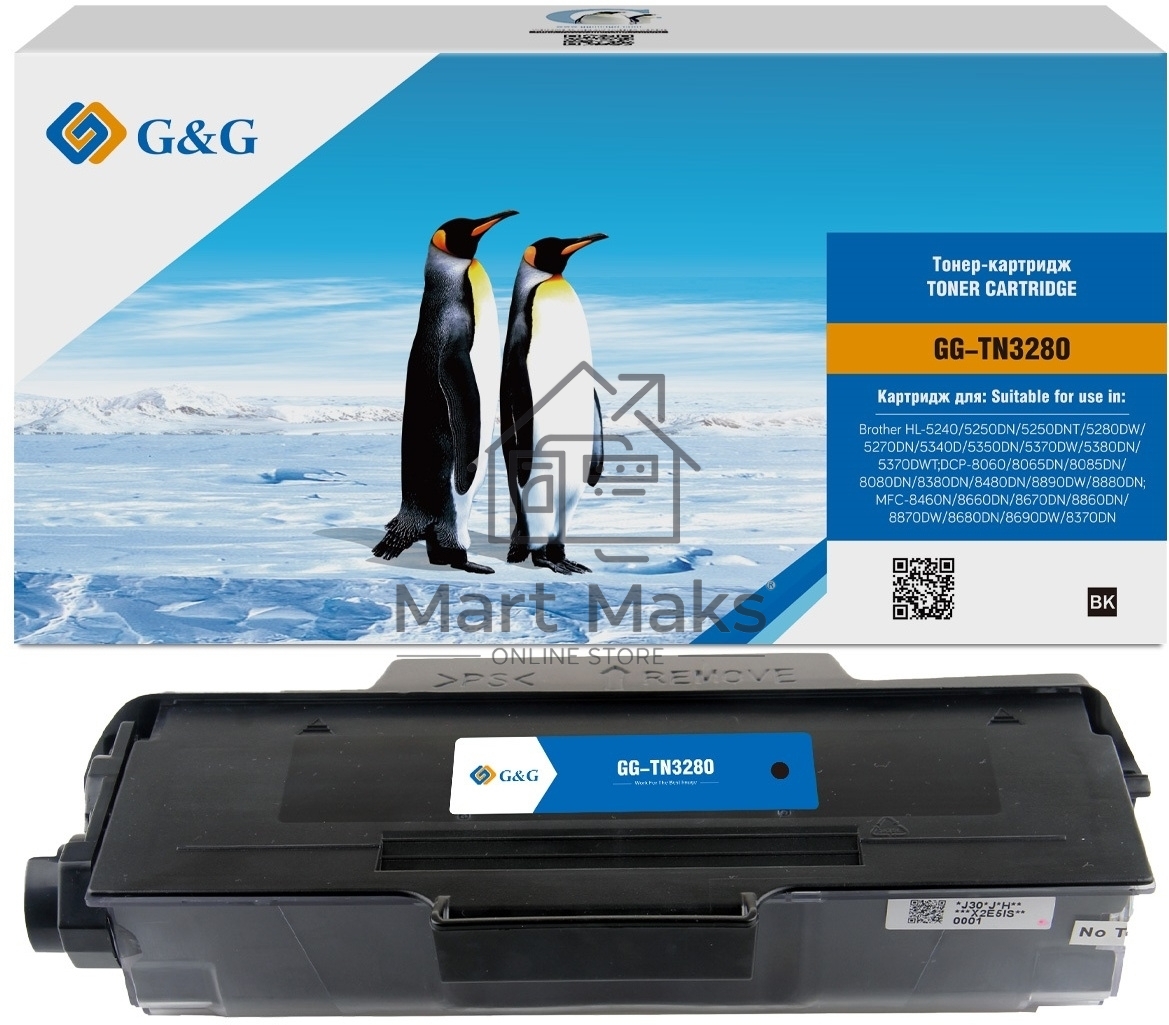 Картридж лазерный G&G GG-TN3280 черный (12000стр.) для Brother DCP-8085/8085DN/HL-5340/5340D/5350/5350DN/5370/5370DW/MFC-8880/8880DN