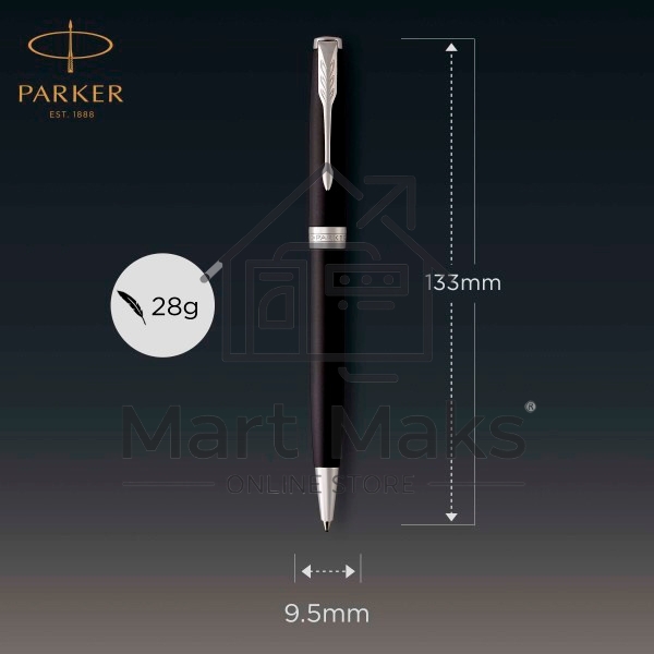 Ручка шариковая Parker Sonnet Core K529 (CW1931524) Matte Black CT M, черные чернила, подарочная коробка