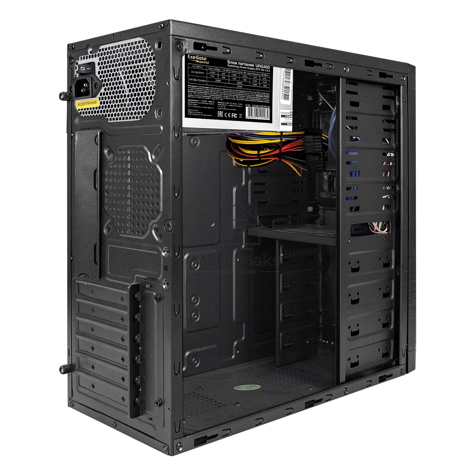Компьютерный корпус Miditower ExeGate XP-330U-UNS400 (ATX, БП UNS400 с вент. 12см, 2*USB+2*USB3.0, аудио, черный)